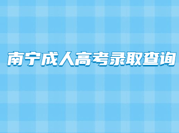 南寧成人高考錄取查詢